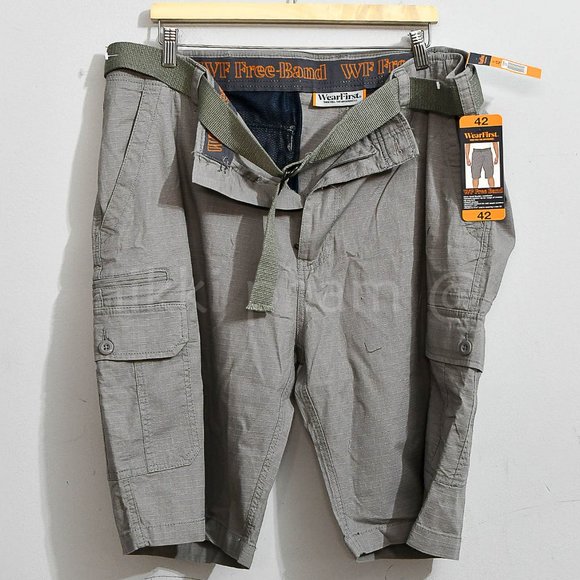 New with tags Wear First Men's Belted Cargo Short iN GRAY - Picture 7 of 8